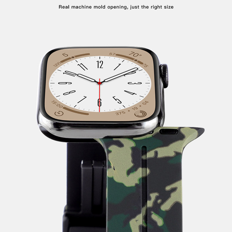 For Apple Watch Series 9 8 7 41mm 6 5 4 SE (2023) SE (2022) SE 40mm 3 2 1 38mm Magnetic Watch Band Camo Silicone Watch Strap For Apple Watch Series 9 8 7 41mm 6 5 4 SE (2023) SE (2022) SE 40mm 3 2 1 38mm Magnetic Watch Band Camo Silicone Watch Strap